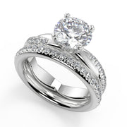 Julianna Pave Twist Infinity Rope Round Cut Diamond Engagement Ring - Nivetta